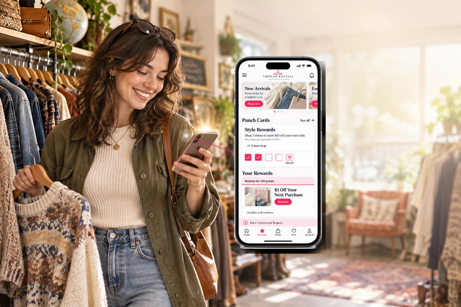 Shoppers using a branded store app